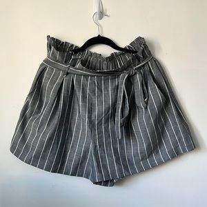 Grey Pinstripe Shorts